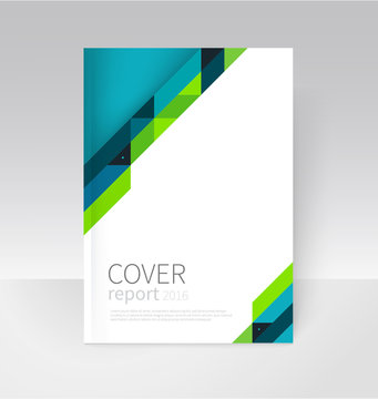 Cover design. Brochure, flyer, annual report cover template. a4 size. modern Geometric Abstract background. blue and green diagonal lines. vector-stock illustration EPS 10