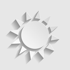 Sun sign. Paper style icon