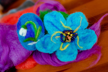 Fototapeta premium Felting wool, wool products