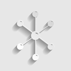 Molecule sign. Paper style icon