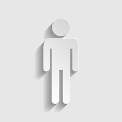 Man sign. Paper style icon 