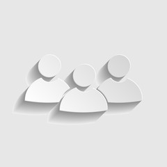 Team work sign. Paper style icon