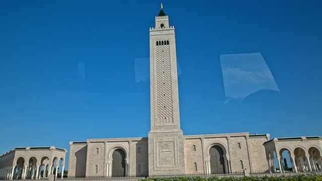 Great Mosque in Tunisia view from vehicle