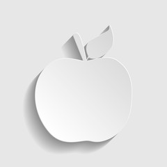 Apple sign. Paper style icon