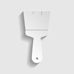 Brush sign. Paper style icon