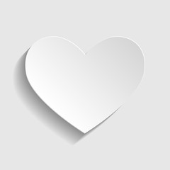 Heart sign. Paper style icon