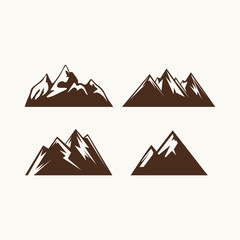 Camping symbols. Abstract high mountain icon set