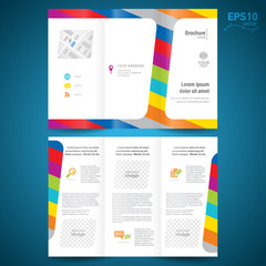 brochure design template vector folder leaflet colorful line