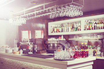 Interior of pub, for drinking and socializing.