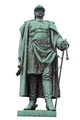 Fototapeta na wymiar The isolated Bismarck Statue in Frankfurt - Hoechst, Germany