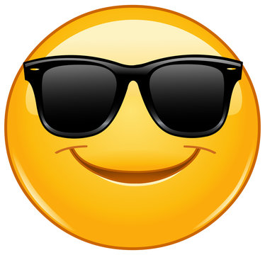 Smiling emoticon with sunglasses