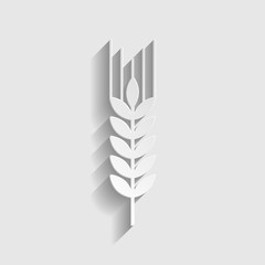 Wheat sign. Paper style icon