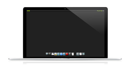 Modern laptop on white background