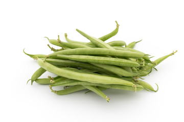 Green beans isolated on a white background.