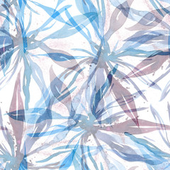 Watercolor Leaves Seamless Pattern