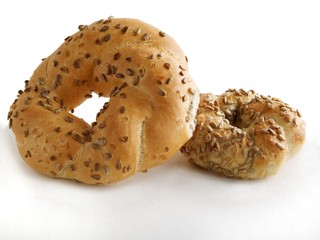 tasty rolls and cracknels with grains