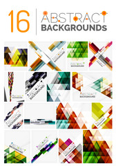 Collection of modern abstract square, triangle and line design backgrounds