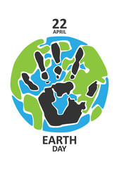 the planet earth and the imprint of a human hand