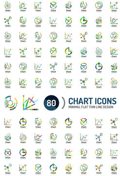 Mega collection of chart business logos