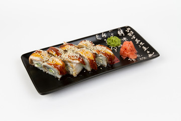 Image of tasty sushi set with eel