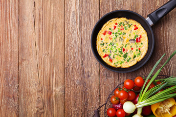 Delicious omelette with vegetables