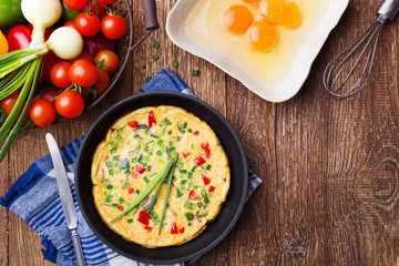 Delicious omelette with vegetables
