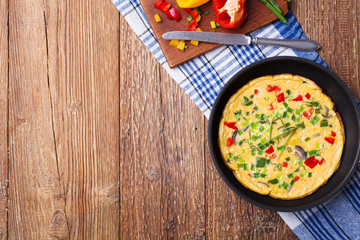 Delicious omelette with vegetables