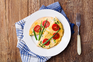 Delicious omelette with vegetables