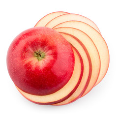 Fresh red apple isolated on white. With clipping path