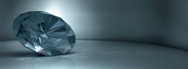 shining crystal diamond on a blue background