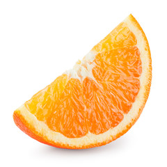 Orange fruit. Slice isolated on white. With clipping Path.