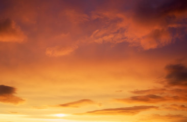 Beautiful stormy sunset sky. Cloudy abstract background. Sunset