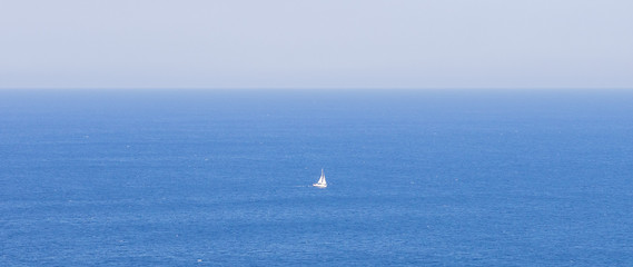 Fototapeta na wymiar A Boat at Sea