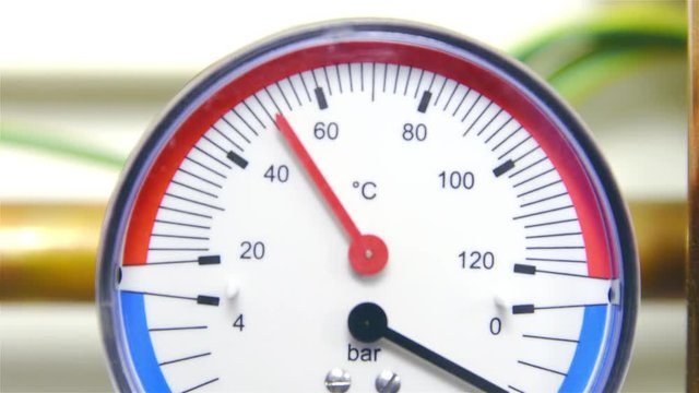 Temperature and manometer instrument close up