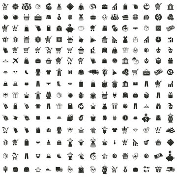 240  shopping icons vector set, vector signs collection.