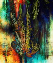 art drawing man legs and color abstract  background.