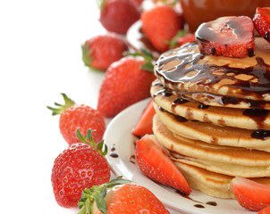 Pancakes with strawberries