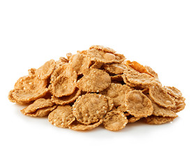 Flakes, breakfast cereal isolated on white background. Healthy breakfast.