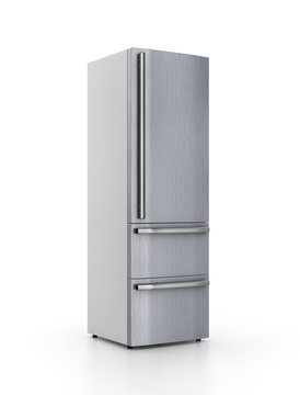isolated refrigerator on white background. 3d illustration
