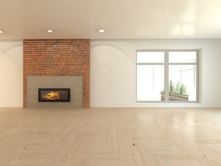 white interior design of living room