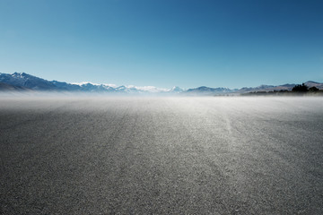 asphalt road with in summer day in New Zealand - obrazy, fototapety, plakaty