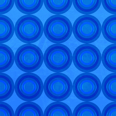 Geometric shapes circles. Seamless blue pattern