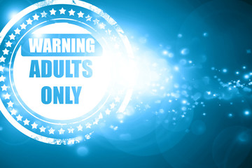 Blue stamp on a glittering background: adults only sign