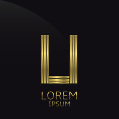 Golden U Letter