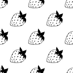 black and white strawberries