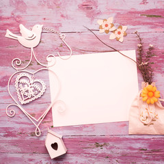 Romantic card with empty space