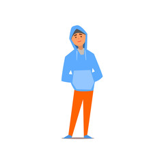 Guy In Hoody Vector Illustration