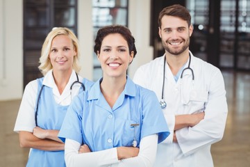 Portrait of cheerful doctors and nurse