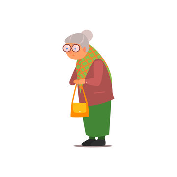 Old Lady Vector Illustration