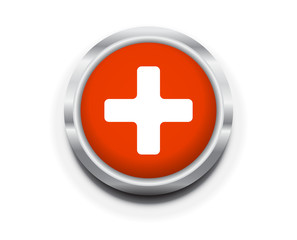 Fototapeta premium first aid medical buttun isolated on white